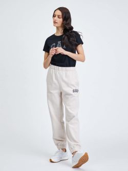 Bej High Rise Gap Logo Jogger Eşofman Altı