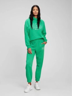 Yeşil Gap Logo Kapüşonlu Sweatshirt