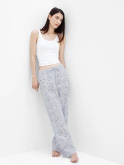 Açık Mavi Desenli Pijama Altı