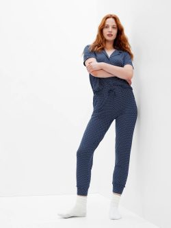 Mavi Puantiyeli Lenzing™ Tencel™ Modal Truesleep Jogger Pijama Altı