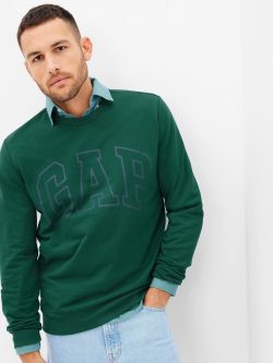 Koyu Yeşil Gap Logo Bisiklet Yaka Sweatshirt