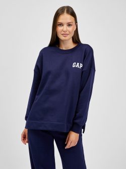 Lacivert Gap Logo Bisiklet Yaka Sweatshirt