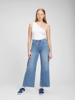 Açık Mavi High Rise Washwell™ Wide-Leg Jean Pantolon