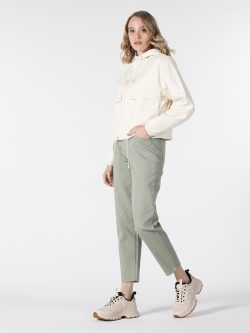 Regular Fit Cep Detaylı Ekru Kadın Mont