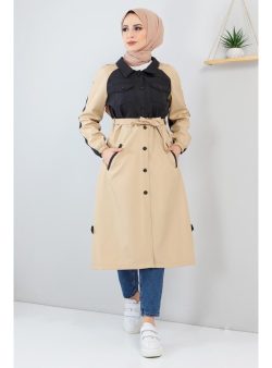 Trençkot Tesettür Dünyası Bej