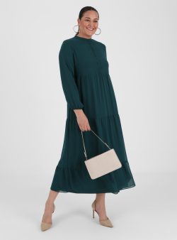 Büyük Beden Elbise Alia Vizon