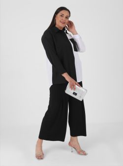 Büyük Beden Tunik Alia Beyaz / Siyah