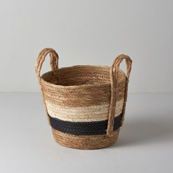 Linens Dolby Hasir 23x23x19 Cm Dekoratif Sepet Çok Renkli Çok Renkli