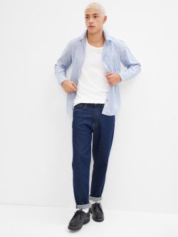 Mavi Çizgili Standard Fit Oxford Gömlek