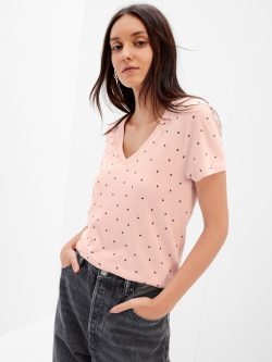 Pembe Favorite V Yaka T-Shirt