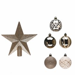 Karaca Home Goldy Yıldız Başlıklı 21 Parça Ağaç Süsleme Seti