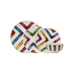 Karaca Colorful Blush Line 24 Parça 6 Kişilik Porselen Yemek Takımı