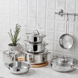 Karaca Ada 12 Parça Çelik Tencere Seti