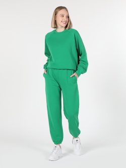 Orta Bel Normal Kesim Yeşil Kadın Eşofman Altı