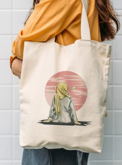 Kumaş/Kanvas Çanta Çınar Bez Çanta Krem