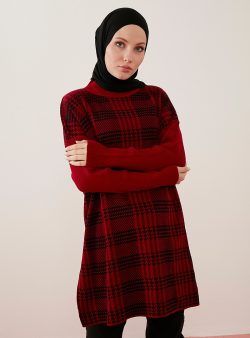 Triko Tunik Por La Cara Kırmızı