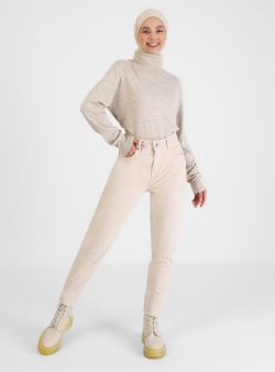 Denim Pantolon Benin Bej