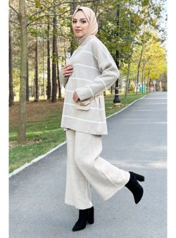 Triko Takım Tesettür Dünyası Bej