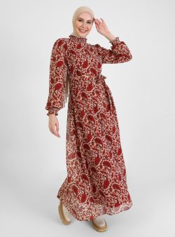 Tesettür Elbise Refka Orange