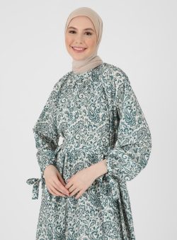 Tesettür Elbise Refka Yeşil