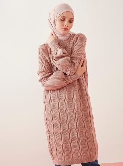 Triko Tunik Por La Cara Derin Pembe