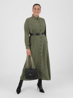 Büyük Beden Elbise Alia Haki