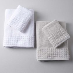 Linens Puffy Pamuk 4’Lü Havlu Seti Beyaz-Gri Çok Renkli