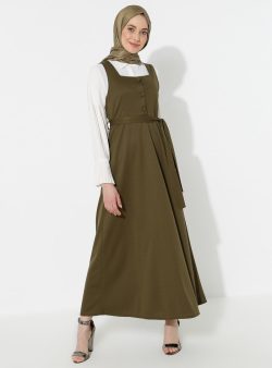 Tesettür Elbise ZENANE Haki