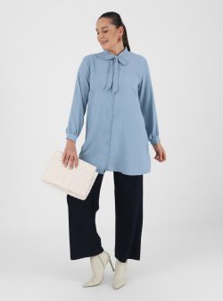 Büyük Beden Tunik Alia Mavi