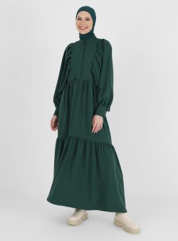 Tesettür Elbise Refka Zümrüt Yeşili
