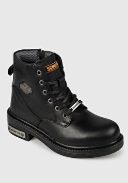 Siyah Deri Kadin Bot