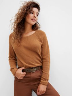 Kahverengi Bisiklet Yaka Triko Kazak