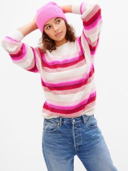 Pembe Forever Cozy Dokulu Bisiklet Yaka Kazak