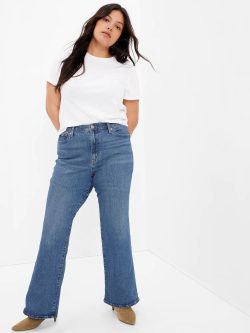 Koyu Mavi High Rise Flare Washwell™ Jean Pantolon