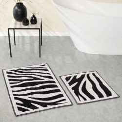 Karaca Home Zebra Siyah 2li Pamuk Banyo Paspası 60×100 cm 50×60 cm