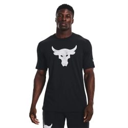 Under Armour Project Rock Brahma Bull Kısa Kollu T-Shirt Siyah Beyaz