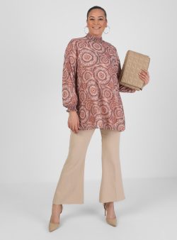 Büyük Beden Tunik Alia Kahverengi