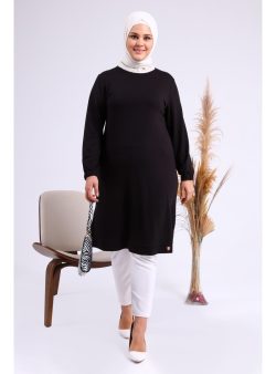 Büyük Beden Tunik Ferace Siyah
