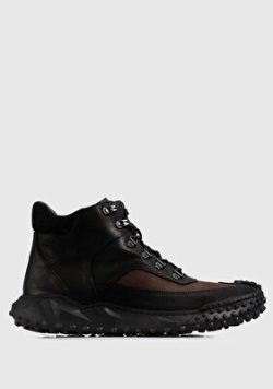 Siyah Deri Erkek Asker Botu