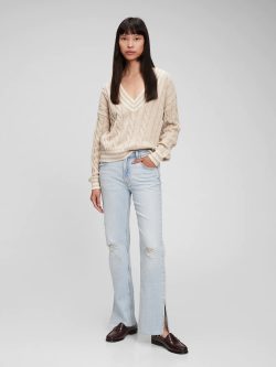 Açık Mavi Mid Rise Washwell™ Loose Jean Pantolon