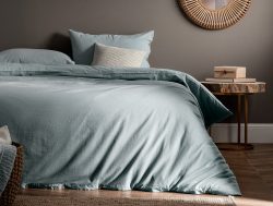 Madame Coco Mer King Size Yıkamalı Linen Nevresim Takımı – Mavi