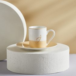 Karaca J Harfli Tek Kişilik Porselen Kahve Fincanı 100 ml