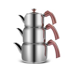 Karaca Tres 3’lü İndüksiyon Tabanlı Çaydanlık Takımı Rosegold