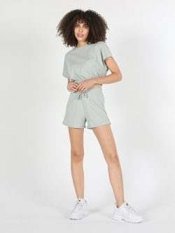 Regular Fit Hooded Yeşil Kadın Kısa Kol Tişört