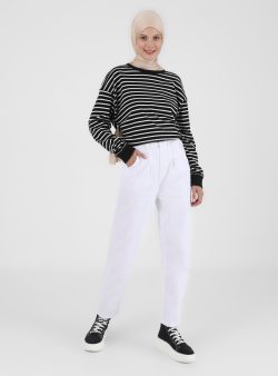 Denim Pantolon Benin Beyaz