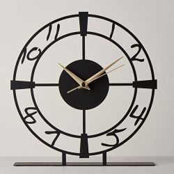 Linens Quanti Masa Saati 22,5×24,5 Cm Siyah Siyah