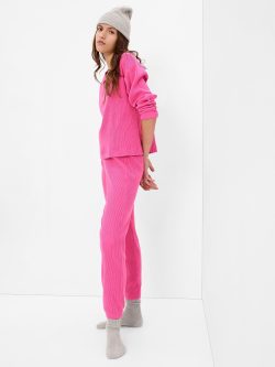 Pembe Cozy Fitilli Jogger Eşofman Altı