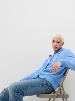 Mavi Gap Logo Kapüşonlu Sweatshirt
