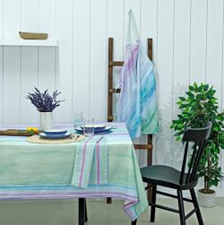 Taç Boutique Wave Pamuk Masa Örtüsü Mavi Mavi