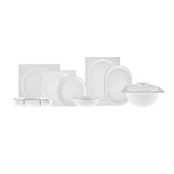 Karaca Fine Pearl Extra Nish 62 Parça 12 Kişilik Yemek Takımı Platin